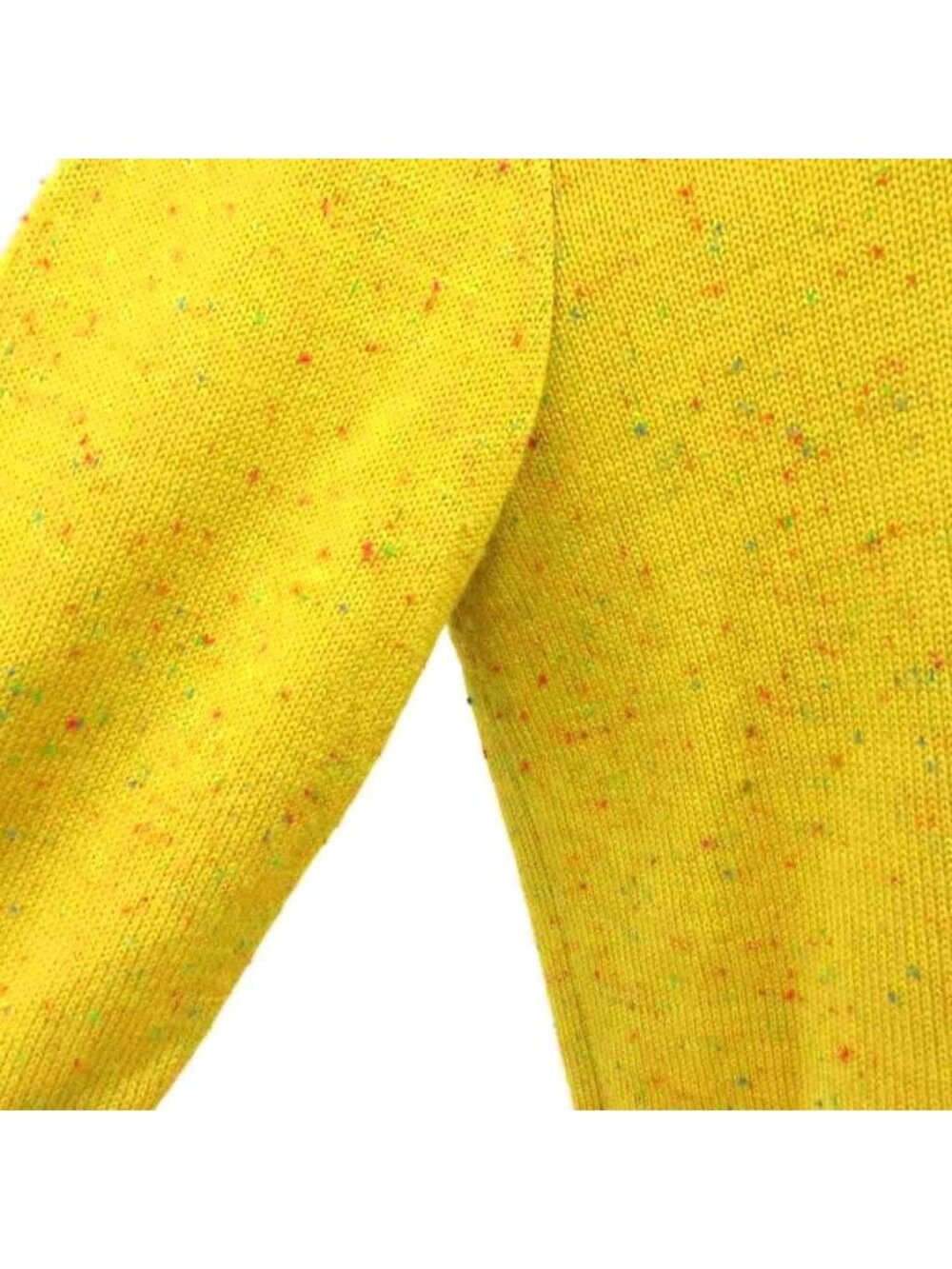 Saint Laurent Vintage Long Dress Knit Long Sleeve Nep Turtleneck Yellow MG M - Picture 4 of 6